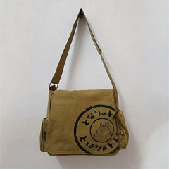 Men's Large Crossbody Bag Canvas Shoulder Bag Anime Character Pattern Messenger