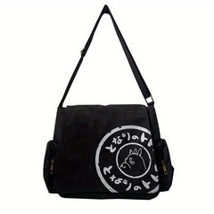 Men's Large Crossbody Bag Canvas Shoulder Bag Anime Character Pattern Messenger