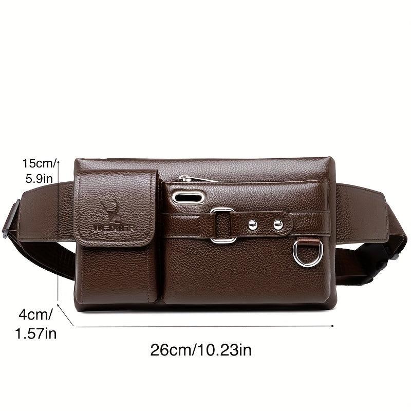 Multifunctional Leather Fanny Pack Waist Bag for Men and Women