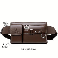 Multifunctional Leather Fanny Pack Waist Bag for Men and Women