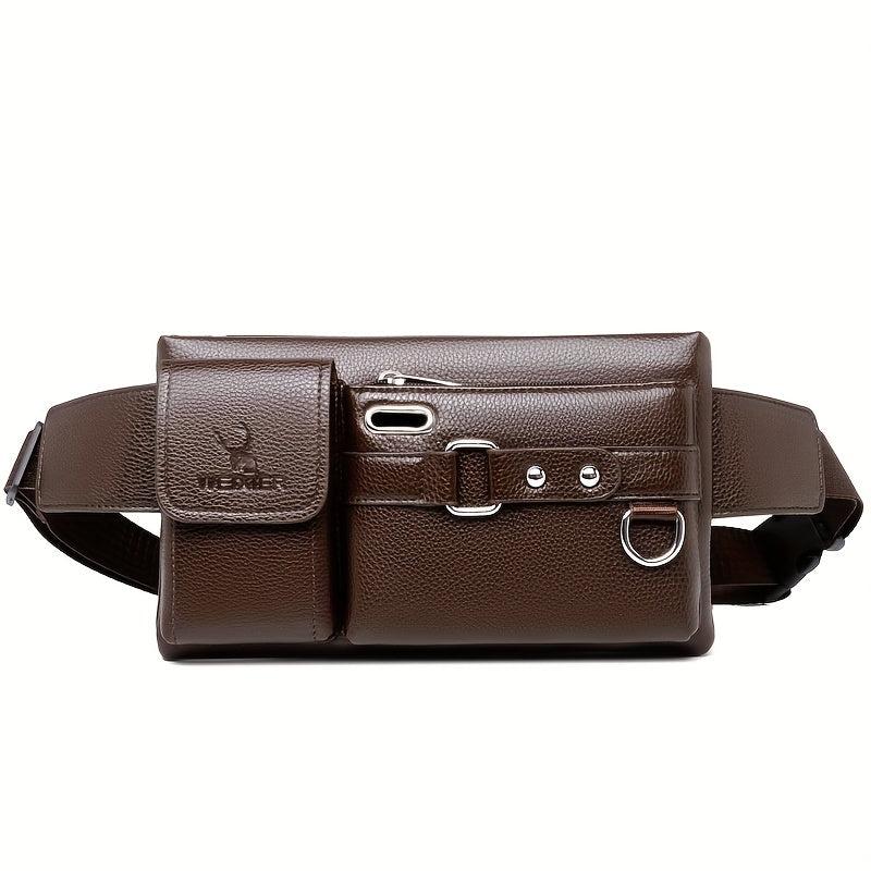 Multifunctional Leather Fanny Pack Waist Bag for Men and Women