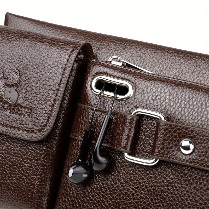 Multifunctional Leather Fanny Pack Waist Bag for Men and Women