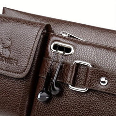 Multifunctional Leather Fanny Pack Waist Bag for Men and Women