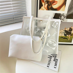 2pcs Panda Clear Crossbody Bag Set PVC Classic Tote Bag
