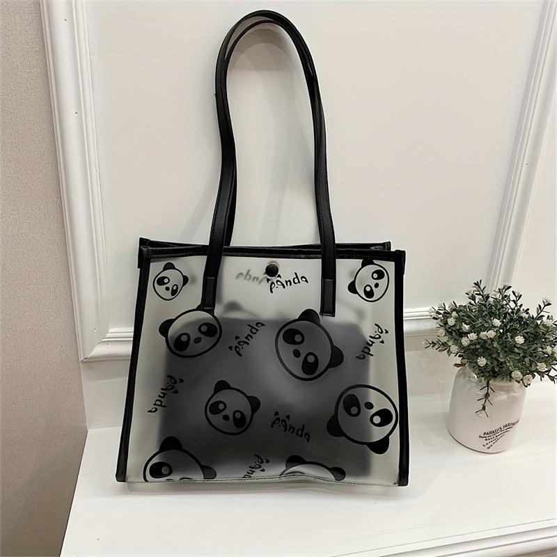 2pcs Panda Clear Crossbody Bag Set PVC Classic Tote Bag