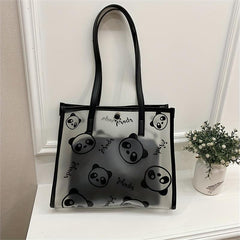 2pcs Panda Clear Crossbody Bag Set PVC Classic Tote Bag