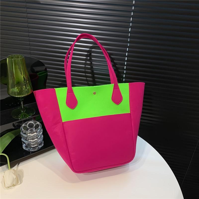 Large Colorblock Tote Bag Women's Shoulder Handbag