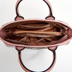 Vintage Pattern Stitching Bag Sets Classic Handbag With Long Purse