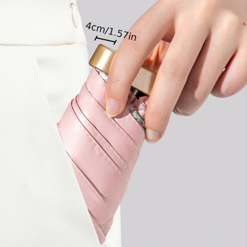 Mini Pink Peony Travel Umbrella - Windproof Sunshade