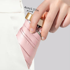 Mini Pink Peony Travel Umbrella - Windproof Sunshade