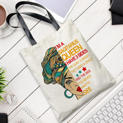 Beauty Printed Large Capacity Canvas Tote Bag Lightweight Shoulder Bag
