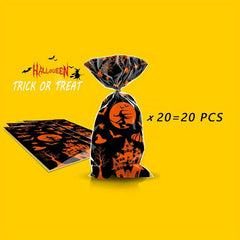 20 Pcs Small Transparent Candy Bags Halloween Cookies Storage Plastic Bags
