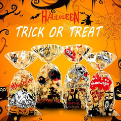 20 Pcs Small Transparent Candy Bags Halloween Cookies Storage Plastic Bags