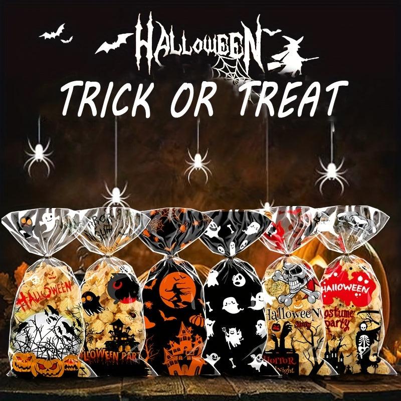 20 Pcs Small Transparent Candy Bags Halloween Cookies Storage Plastic Bags