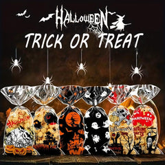 20 Pcs Small Transparent Candy Bags Halloween Cookies Storage Plastic Bags