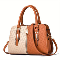 Classic Top Handle Crossbody Bag PU Shoulder Satchel Purse