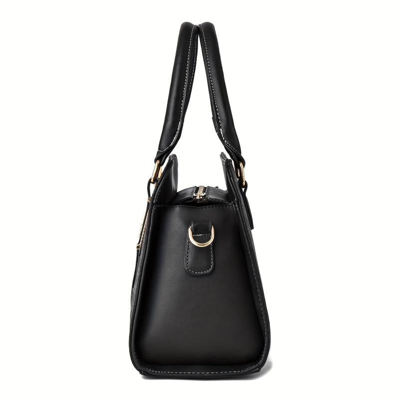 Classic Top Handle Crossbody Bag PU Shoulder Satchel Purse