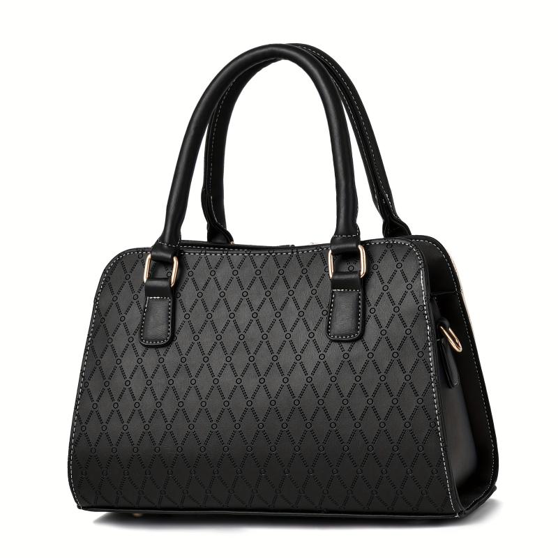 Classic Top Handle Crossbody Bag PU Shoulder Satchel Purse