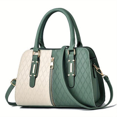 Classic Top Handle Crossbody Bag PU Shoulder Satchel Purse