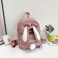 Cartoon Rabbit Ears Nylon School Bag Large Capacity Backpack