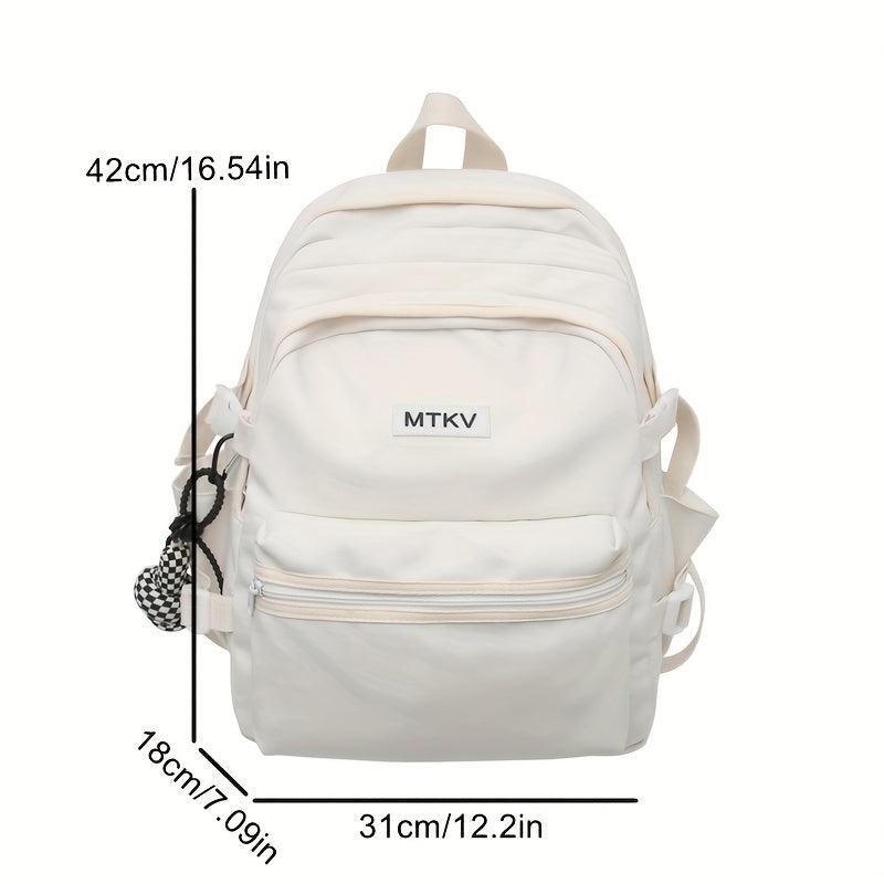 Casual Backpack Large Capacity Men's And Women's Backpack with Pendant