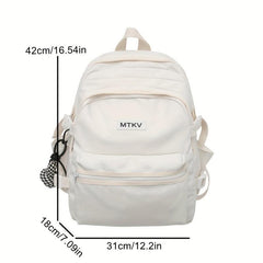 Casual Backpack Large Capacity Men's And Women's Backpack with Pendant