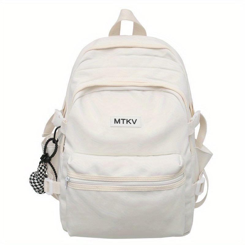 Casual Backpack Large Capacity Men's And Women's Backpack with Pendant