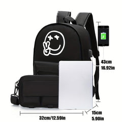 2pcs Lightweight Travel Backpacks Large Capacity Casual Backpack School Bag