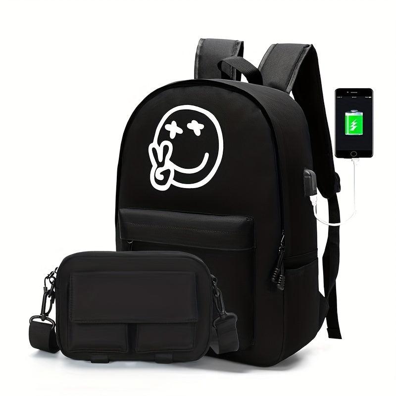 2pcs Lightweight Travel Backpacks Large Capacity Casual Backpack School Bag