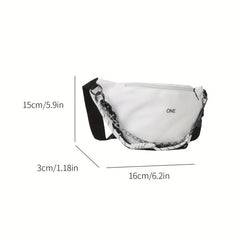 Chain Decor Waist Bag Letter Graphic Crossbody Bag