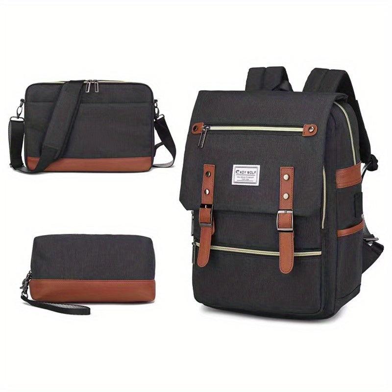 Men's USB Rechargeable Backpack Travel Computer Bag
