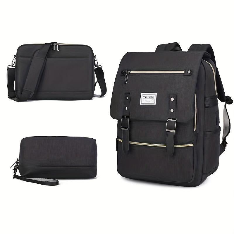 Men's USB Rechargeable Backpack Travel Computer Bag