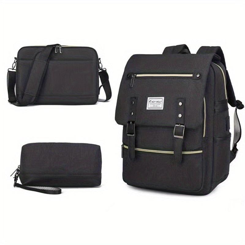 Men's USB Rechargeable Backpack Travel Computer Bag