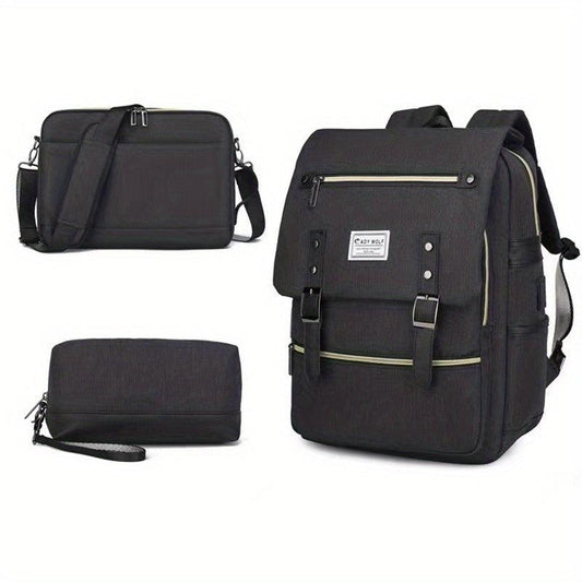Men's USB Rechargeable Backpack Travel Computer Bag