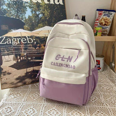 Contrast Backpack for Students High School College Travel