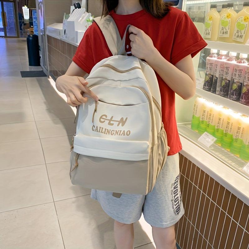 Contrast Backpack for Students High School College Travel
