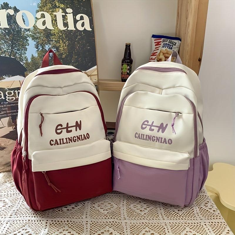 Contrast Backpack for Students High School College Travel