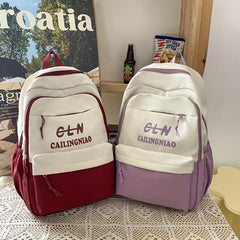 Contrast Backpack for Students High School College Travel