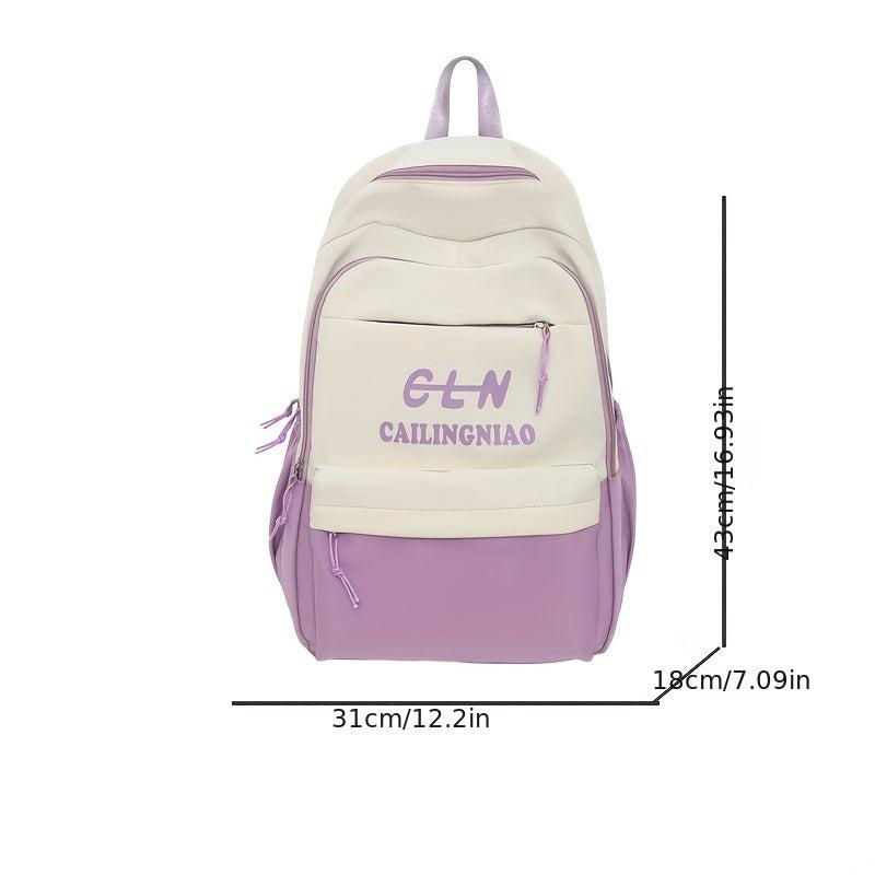 Contrast Backpack for Students High School College Travel