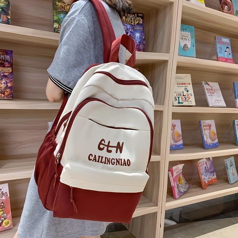 Contrast Backpack for Students High School College Travel
