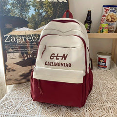 Contrast Backpack for Students High School College Travel