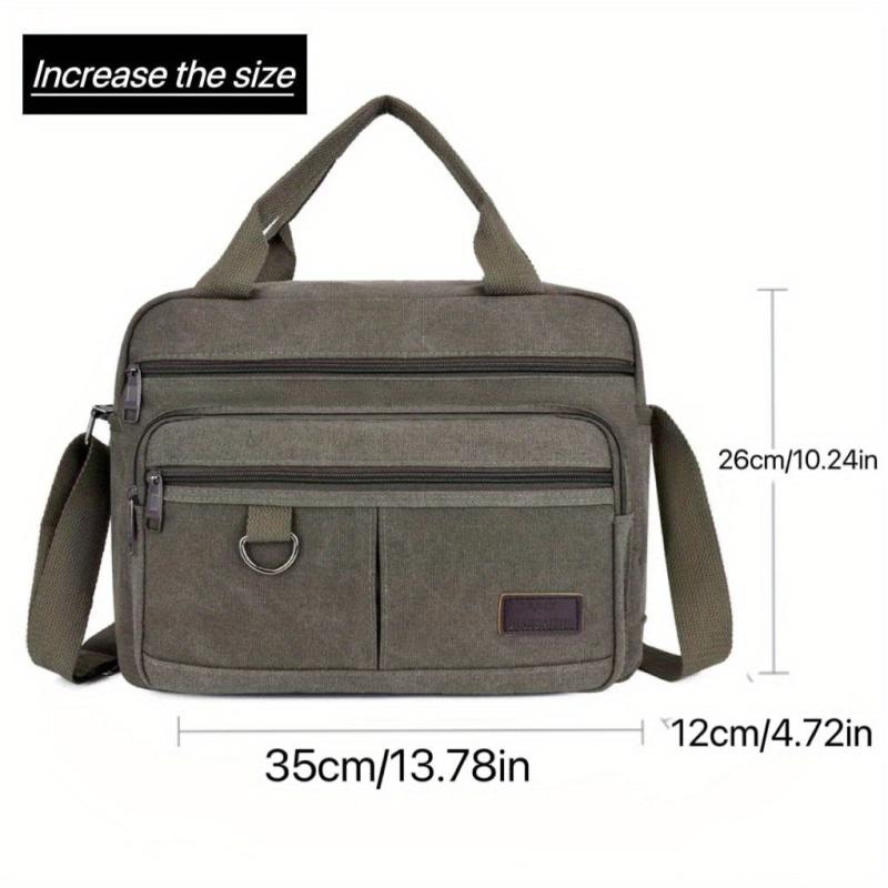 Men's Casual Canvas Crossbody Bag Lightweight Outdoor Large Capacity