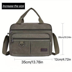 Men's Casual Canvas Crossbody Bag Lightweight Outdoor Large Capacity