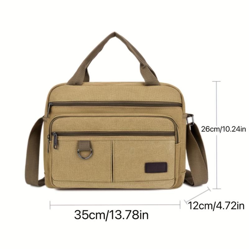 Men's Casual Canvas Crossbody Bag Lightweight Outdoor Large Capacity