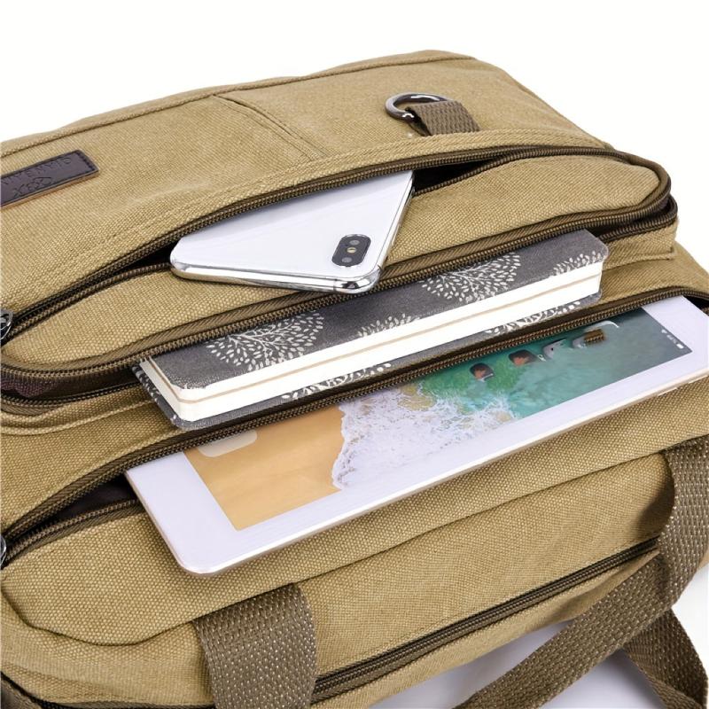 Men's Casual Canvas Crossbody Bag Lightweight Outdoor Large Capacity