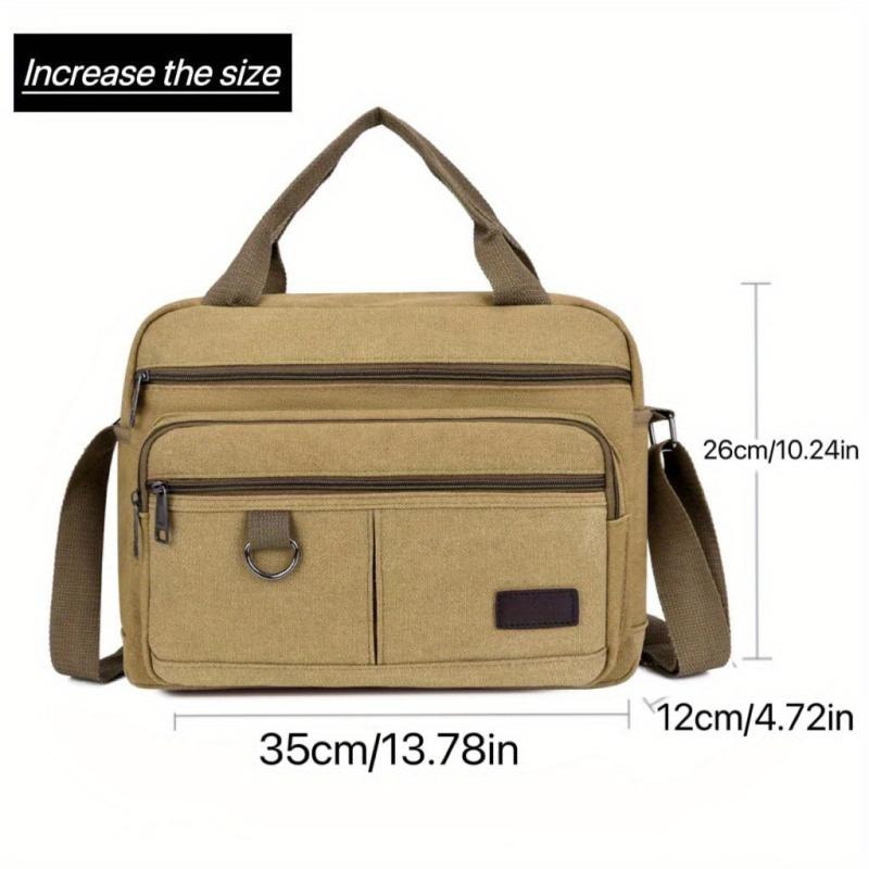 Men's Casual Canvas Crossbody Bag Lightweight Outdoor Large Capacity