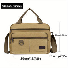 Men's Casual Canvas Crossbody Bag Lightweight Outdoor Large Capacity
