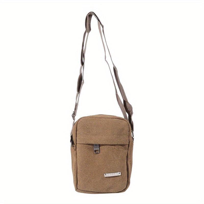 Men's Crossbody Bag Canvas Cell Phone Bag Hiking Travel Messenger Bag