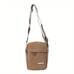 Men's Crossbody Bag Canvas Cell Phone Bag Hiking Travel Messenger Bag