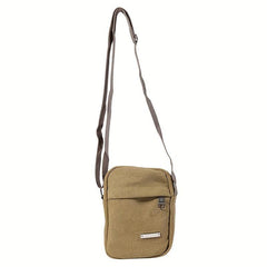 Men's Crossbody Bag Canvas Cell Phone Bag Hiking Travel Messenger Bag